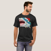 T-shirt Santa Shark Christmas Lights Shark Xmas (Devant entier)