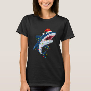 T-shirt Santa Shark Christmas Lights Sharkma Tree Xmas Bo