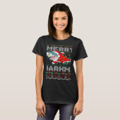 T-shirt Santa Shark Christmas Lights Ugly Merry Sharkmas (Devant entier)