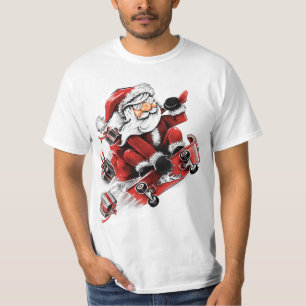 T-shirt Santa Skateboarding