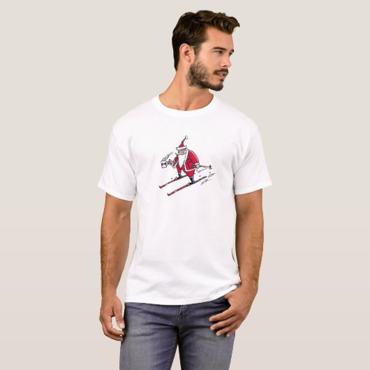 T-shirt Santa Skiing (Devant entier)