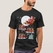 T-shirt Santa Sleigh Reindeer School Buses Matching Driver (Devant)
