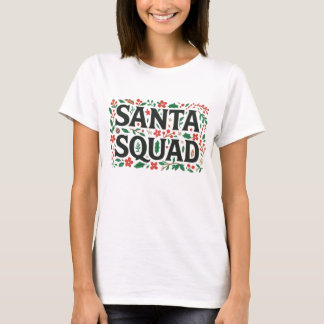 T-shirt Santa Squad Botanical Print | Floral Christmas