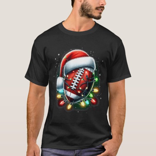 T-shirt Santa Srts Design For Men Boys Christmas Football (Devant)