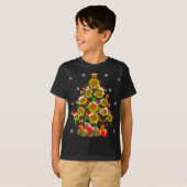 T-shirt Santa Sunflower Christmas Tree Xmas Lights Santa S (Devant entier)
