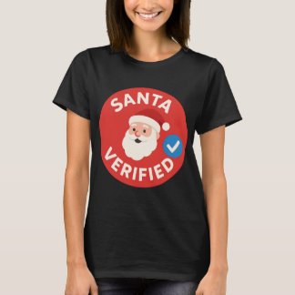 T-shirt Santa Verified Modern Christmas Social Media Humor