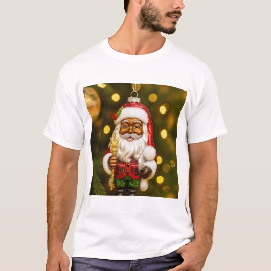 T-shirt Santa with Cookie Holiday Joy (Devant)