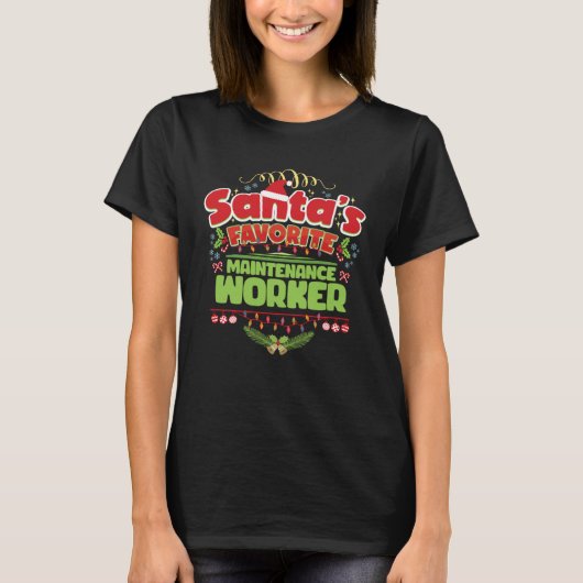 T-shirt Santa Xmas Christmas For Maintenance worker (Devant)