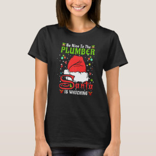 T-shirt Santa Xmas Pyjama Sois Sympa Avec Le Plombier Noël
