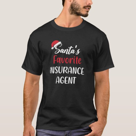 T-shirt Santas Agent d'assurance favori Noël Funny Gi (Devant)