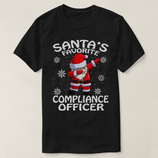 T-shirt Santas Agent de conformité favori Noël (Design devant)