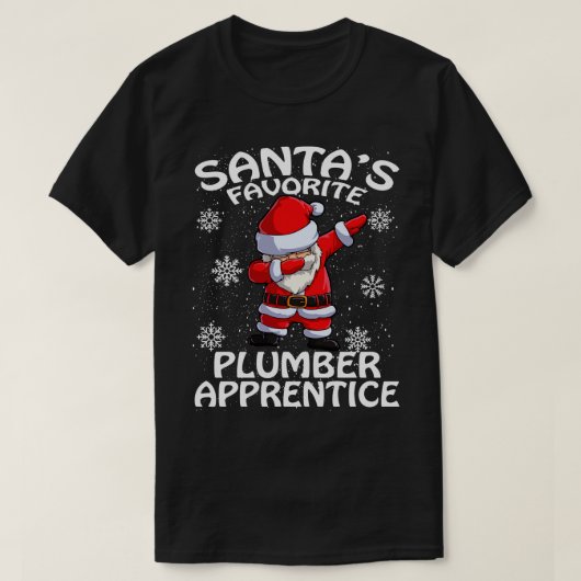 T-shirt Santas Apprentice Plumber Favorite Noël (Design devant)