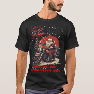 T-Shirt Santas Biker Bende Vrolijk Kerstfeest