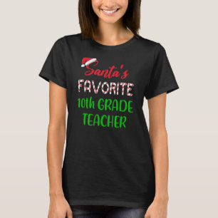 T-shirt Santas Chritsmas d'enseignants de 10e année préfér