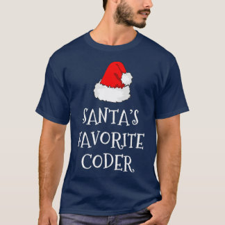 T-shirt Santas Coder favori Cadeau Cadeau Noël Codage