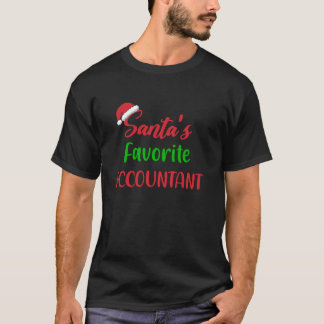 T-shirt Santas Comptable Favorite Funny Christmas Pajama