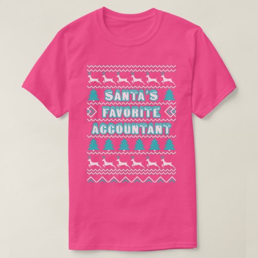 T-shirt Santas comptable préféré laide pull Noël (Design devant)