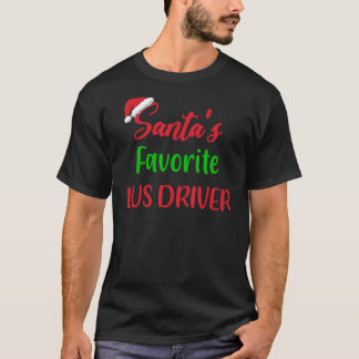 T-shirt Santas conducteur de bus favori Noël Pyjama Xm