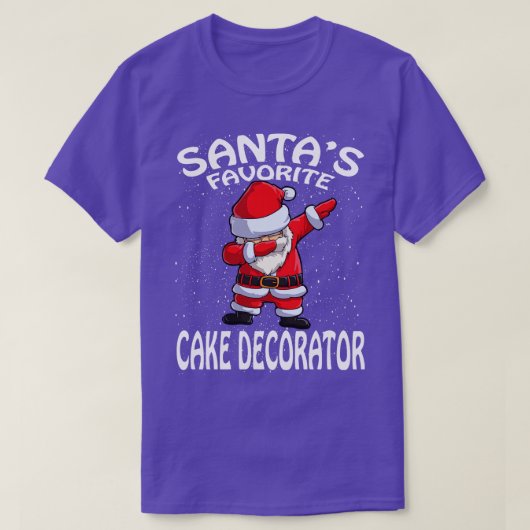 T-shirt Santas Décorateur de gâteaux favori Noël (Design devant)