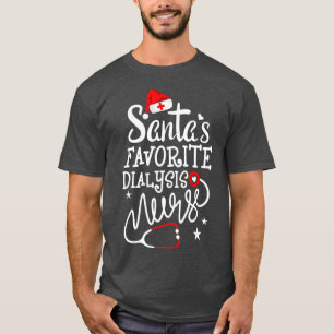 T-shirt Santas Dialyse préférée Infirmière Noël Infirmière