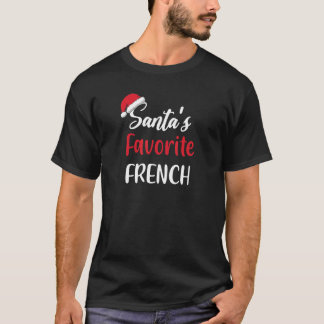 T-shirt Santas en pyjama de Noël français favori