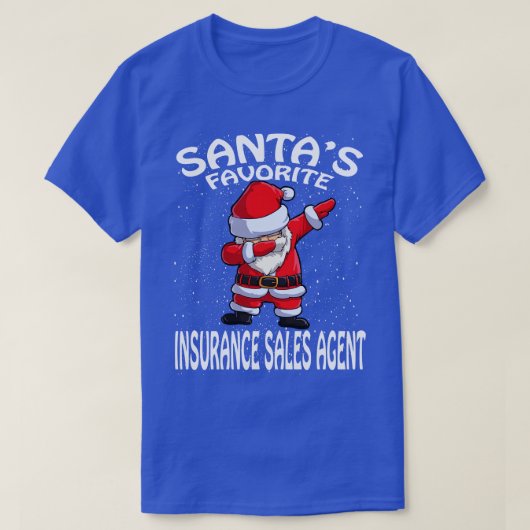 T-shirt Santas Favori Assurance Vente Agent Noël (Design devant)