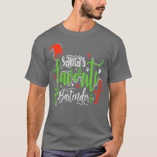 T-shirt santas favori barman drôle cadeau de noël