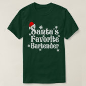 T-shirt Santas Favori Bartender Noël 2 (Design devant)