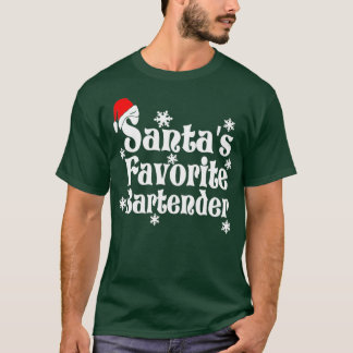 T-shirt Santas Favori Bartender Noël 2