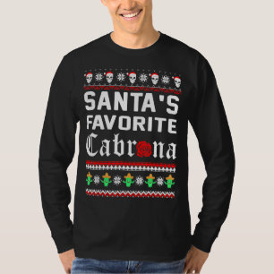 T-shirt Santas Favori Cabrona Mexique Cactus Crâne moche C