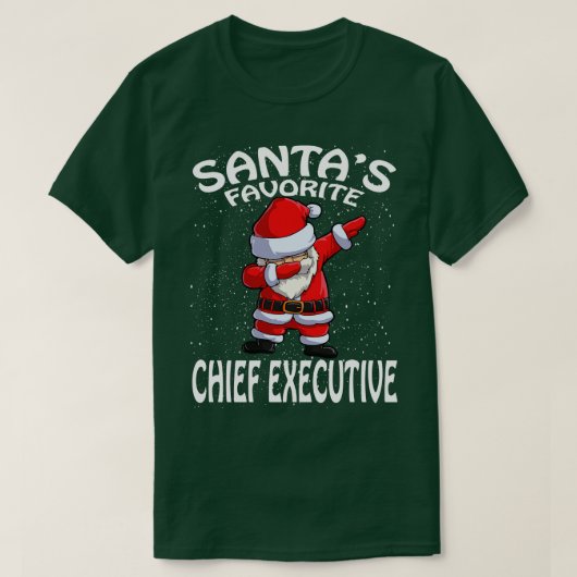 T-shirt Santas Favori Chef exécutif Noël (Design devant)