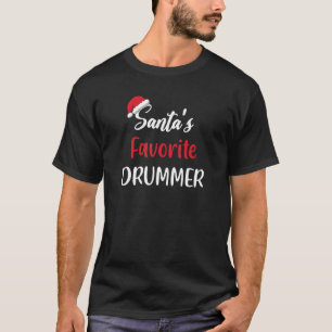 T-shirt Santas Favori Drummer Batterie de Noël Pyjama 1