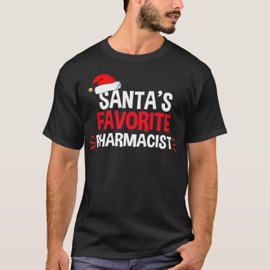 T-shirt Santas Favori École Pharmaciste Hommes de Noël (Devant)