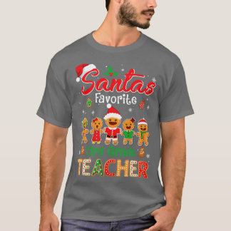 T-shirt Santas Favori Enseignant de 3e année Cookie Casque