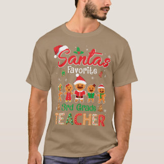 T-shirt Santas Favori Enseignant de 3e année Cookie Casque