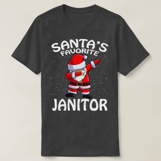 T-shirt Santas Favori Janitor Noël (Design devant)