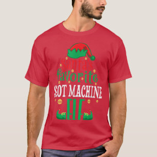 T-shirt Santas Favori Machine à fente Elf Christmas Matchi