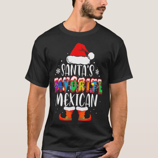 T-shirt Santas Favori Mexicain Funny Noël Père Noël Cadeau (Devant)