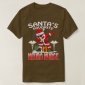 T-shirt Santas Favori Neuro Infirmière Noël Correspondance (Design devant)