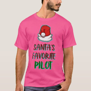T-shirt Santas Favori Pilote Funny Père Noël 