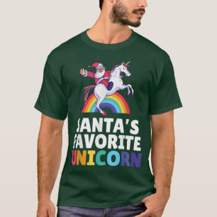 T-shirt Santas favori Unicorn Magique Noël Unicorn