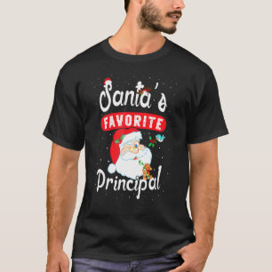 T-shirt Santas Favoris Principal Lumières de Noël Père Noë