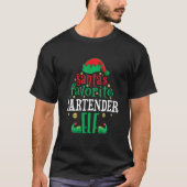 T-shirt Santa's Favorite Bartender Elf Christmas Matching (Devant)