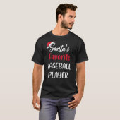 T-shirt Santas Favorite Baseball Player   Christmas Baseba (Devant entier)