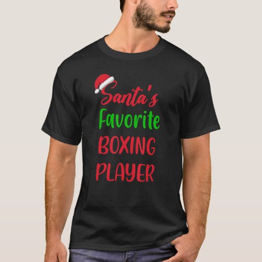 T-shirt Santas Favorite Boxing Player Boxing Christmas (Devant)