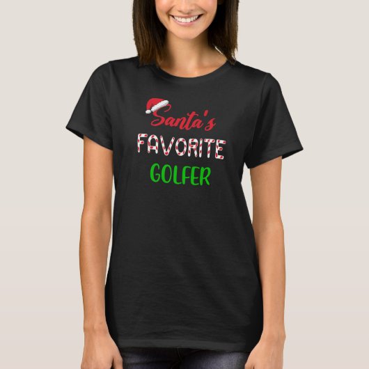 T-shirt Santas Favorite Golfer  Funny Golf Christmas (Devant)