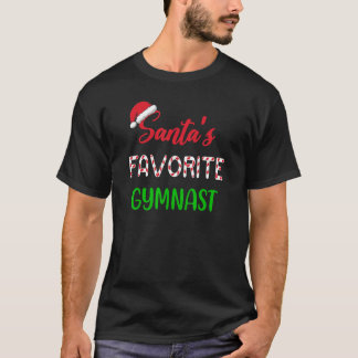 T-shirt Santas Favorite Gymnast   Funny Gymnastics Christm
