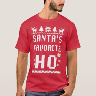 T-shirt Santas Favorite Ho Funny Christmas Xmas Costume Sa