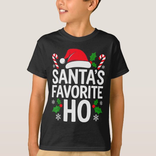 T-shirt Santa's Favorite Ho Shirt Adult Kids Funny Christm (Devant)
