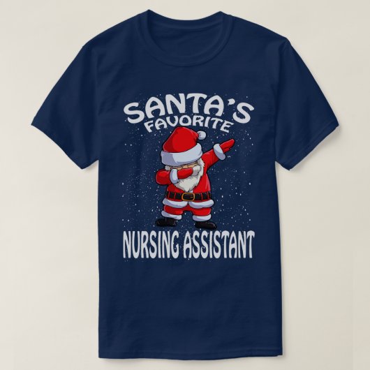 T-shirt Santas Favorite Infirmière Assistant Noël (Design devant)